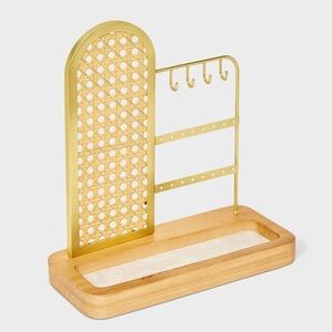 Gold and Wood Jewelry Organizer
